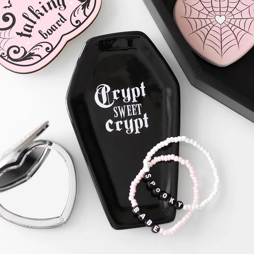 Tavă decorativă ceramică pentru bijuterii în formă de sicriu pentru Halloween