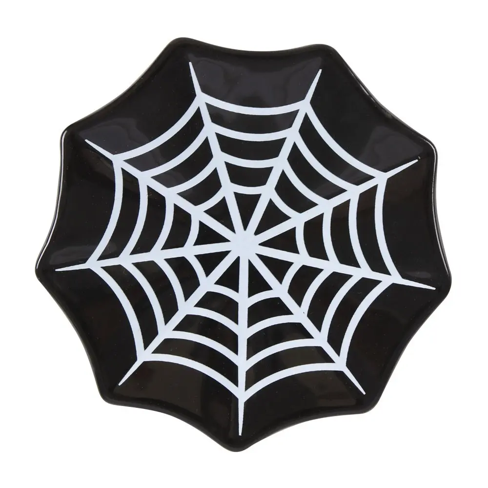 Bol decorativ din ceramică în formă de pânză de păianjen pentru bijuterii de Halloween
