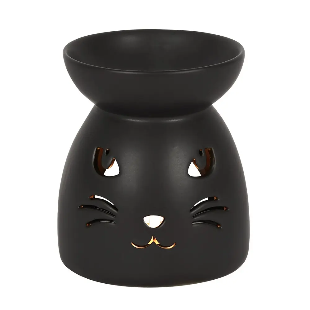 Arzător de ulei cu chip decupat pisică neagră