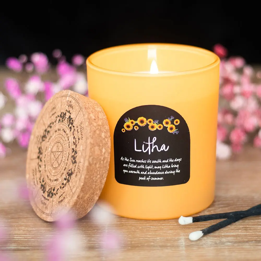 YR_23526 Litha Wildflower Wheel of the Year Candle