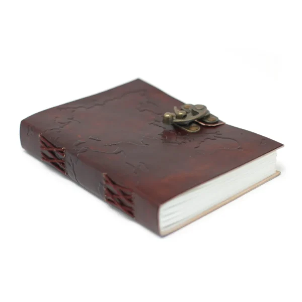 30294 Agendă De Piele (18x13 cm) - Harta Lumii
