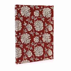 Agende din Bumbac 20x15cm - 96 Pagini - Flori Bordeaux