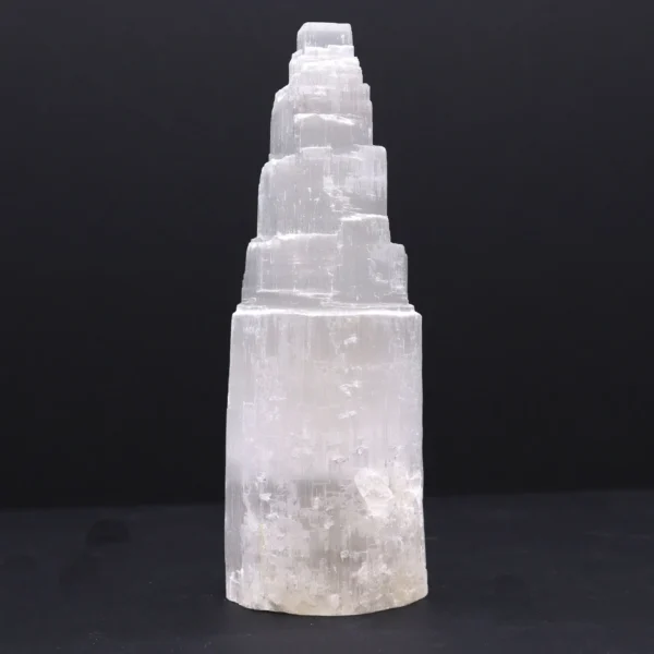 Lampă Turn din Selenit Natural – 25 cm