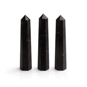 Obelisc din Piatră Prețioasă cu Șase Fețe aprox. 11 cm – Turmalină Neagră