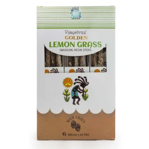 30g Golden Bețișoare Parfumate cu Rășină de Tămâie – Iarbă de lămâie (set de 6)