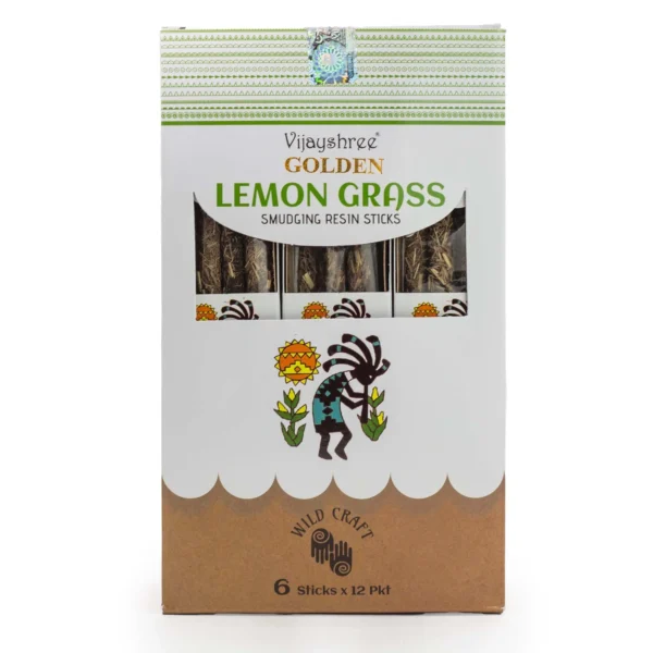 30g Golden Bețișoare Parfumate cu Rășină de Tămâie – Iarbă de lămâie (set de 6)