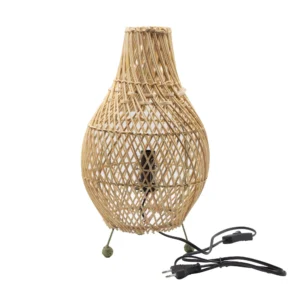 Lampă de Masă din Ratan – Culoare Naturală - Ștecher EU