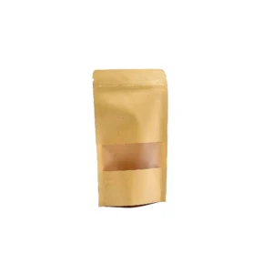 Pungi din hartie kraft cu fereastra ZIP (50 buc/set) 18x26 cm