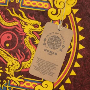 Nomad Sari Tricou din bumbac stonewashed - Mandala Dragonului - Maroniu - XL