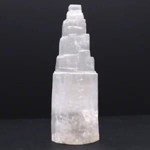 Lampă Turn din Selenit Natural - 25 cm - Ștecher UK