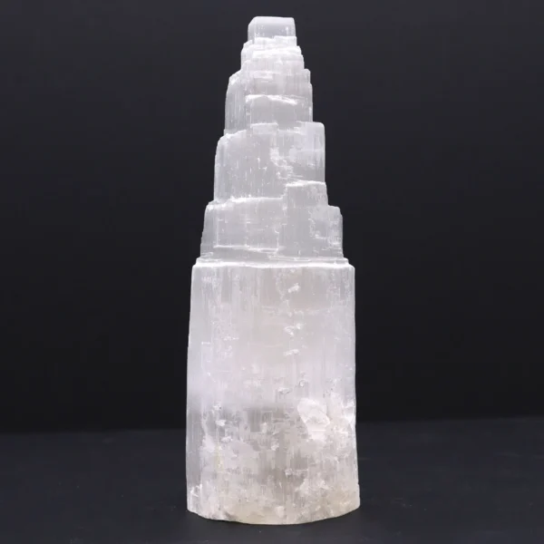 Lampă Turn din Selenit Natural - 25 cm - Ștecher UK