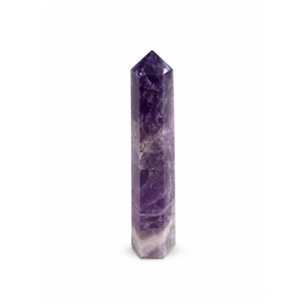 Vârfuri de obelisc cu șase fețe din piatră semiprețioasă, aproximativ 11 cm - ametist