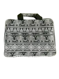 Geantă căptușită pentru laptop, motiv elefanți, 33×24×3 cm