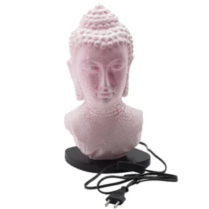 Lampă cu Bust Buddha cu Efect Cireș Crăpat – Suport Oval - Ștecher UE
