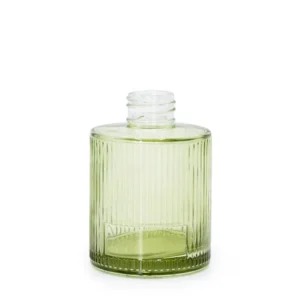 Sticlă difuzor transparentă 150 ml cu textura striată cu Bețișoare (Gât de 28 mm)
