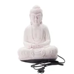 Lampă Buddha în Meditație – Efect Cireș Crăpat, Suport Oval - Ștecher UE