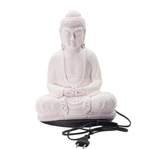 bG9jYWw6Ly9tZWRpYS9ITS9BRC82MFIzMEMxSjZNUjNBREhNLzg3OWRhNWFlLmpwZw Lampă Buddha în Meditație – Efect Cireș Crăpat, Suport Oval - Ștecher UE