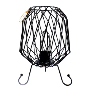 Lampă pentru Sare cu Structură Metalică Decorativă – Bucăți de Sare Albă