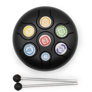 Hapi Drum Black Chakra cu Tonuri Joase-Medii - 14x7cm