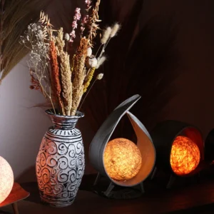 Lampă Naturală de Cocos - Gri Spălat