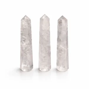 Obelisc din Piatră Prețioasă cu Șase Fețe aprox. 11 cm – Cuarț Transparent