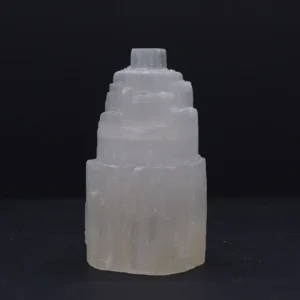 Lampă Turn din Selenit Natural – 15 cm - Ștecher UK