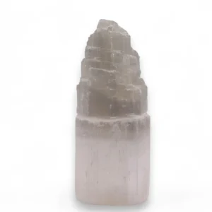 Lampă Turn din Selenit Natural – 20 cm - Ștecher UE