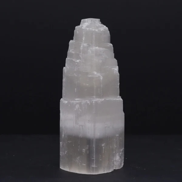 Lampă Turn din Selenit Natural – 20 cm - Ștecher UK