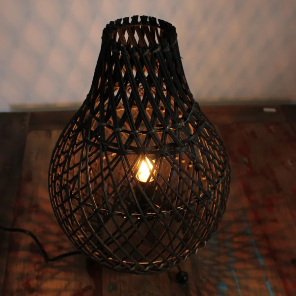 Lampă de Masă din Ratan - Neagră