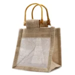 Geantă Cadou din Iută și Bumbac - 1 Fereastră - Organică