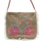 Geantă cu Franjuri - Bicicletă (Brodată)
