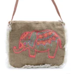Geantă cu Franjuri - Elefant (Brodată)