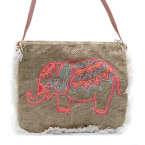 Geantă cu Franjuri - Elefant (Brodată)