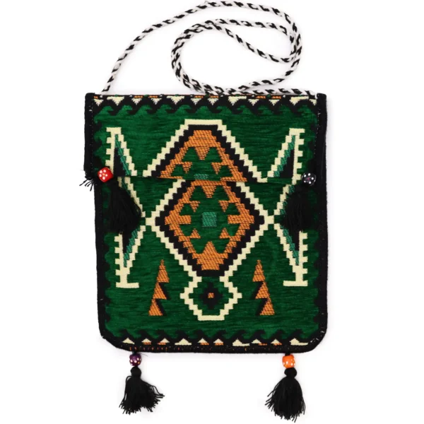 Geanta de festival kilim Verde smarald