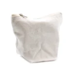 Geanta cosmetică din bumbac natural alba 12x14x7 cm