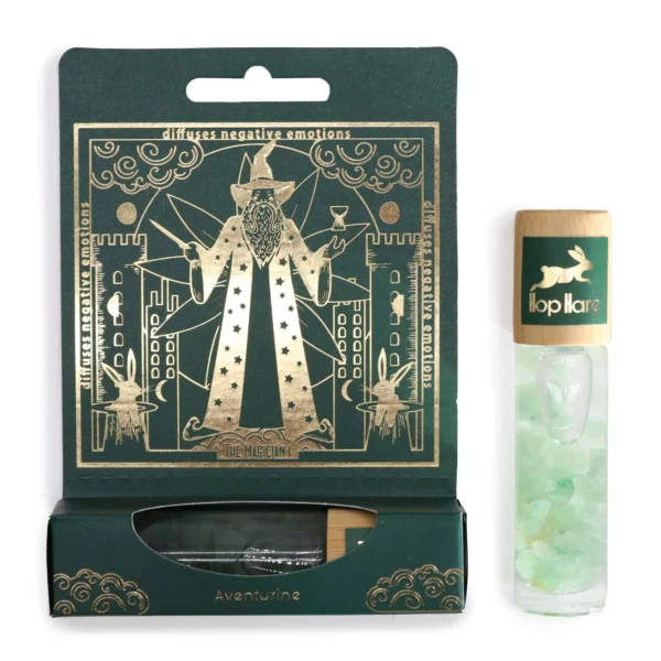 Roll-on cu uleiuri esențiale și cristale de aventurin verde Roll-on cu uleiuri esențiale și cristale de aventurin verde