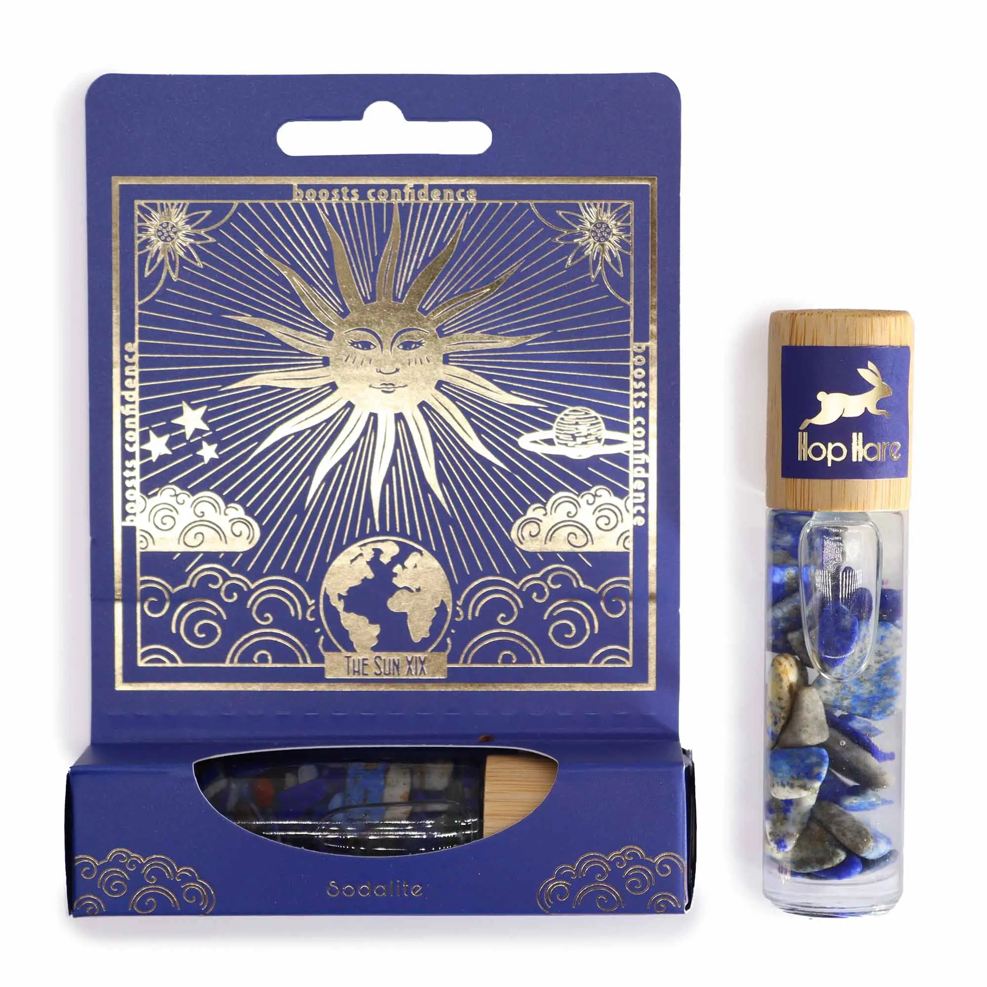 Roll-on cu uleiuri esențiale Hop Hare, tema Soare, ambalaj colorat