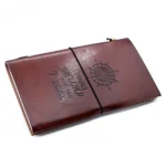 Jurnal din Piele Lucrat Manual - Călătorii Prin Lume - Maro (80 pagini)