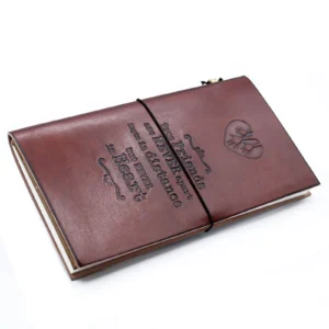Jurnal din Piele Lucrat Manual - Prieteni Adevărați - Maro (80 pagini)
