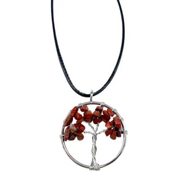 Pandantiv Arborele Vieții cu Jasp Roșu