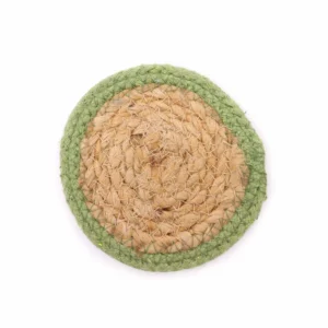 Șervet Natural - Iută și Bumbac 10cm  (set de 4) - Bordură Măslin