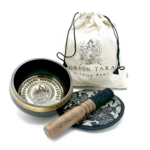 Set Cadou Vas Cântător Forjat și Gravat Manual - 14 cm - Tara Verde