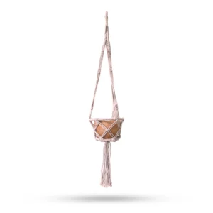 Suport Pentru Ghivece Suspendate Din Macrame Bej Cerc 16cm