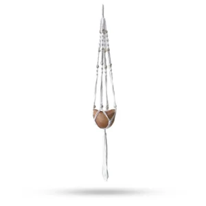 Suport suspendat din macrame cu mărgele natural – 1 m