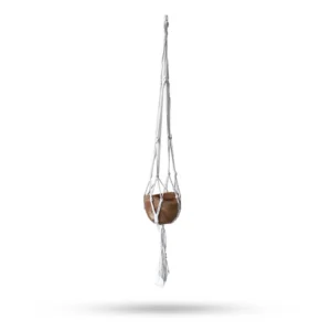 Suport suspendat din macrame pentru ghivece – natural, mărime medie
