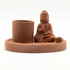 Suport pentru Tămâie Buddha – Stil Teracotă Naturală