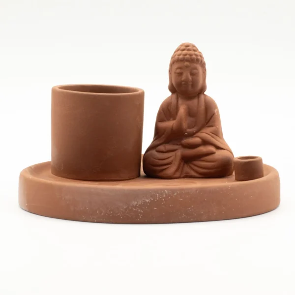 Suport pentru Tămâie Buddha – Stil Teracotă Naturală