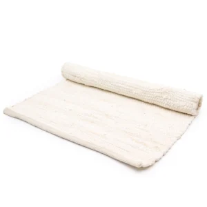 Covor Mare Indian din Bumbac, Țesut Manual - 130x170cm - Crem