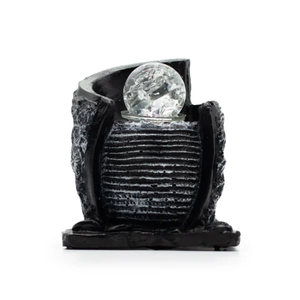 Fântână Arteziană de Masă – 15×13×20 cm – Vas cu Apă și Glob de Cristal